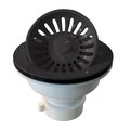 Westbrass Push/Pull Style Large Kitchen Basket Strainer in Powdercoated Black D2143P-54